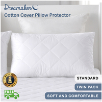 Dreamaker Cotton Cover Pillow Protector - Standard 48x73cm (2 Pack)