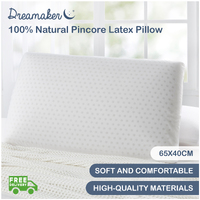 Dreamaker 100% Natural Pincore Latex Pillow - 65 X 40Cm 