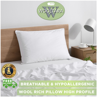 Wooltara Australian Wool Rich Pillow High Profile - 48 x 73 cm