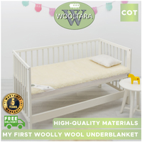 Wooltara My First Woolly Australian Washable Wool Underblanket - Standard Cot Size