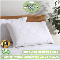 Wooltara Premium Australian Wool Surround Latex Pillow 