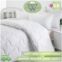 Wooltara Imperial Luxury 450GSM Washable Winter Australia Wool Quilt - Super King Bed
