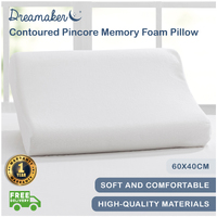 Dreamaker Contoured Pincore Memory Foam Pillow - 60 X 40 Cm 