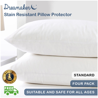 Dreamaker Stain Resistant Pillow Protector - 48 X 73Cm (4 Pack)