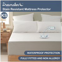 Dreamaker Stain Resistant Waterproof Mattress Protector - King Single Bed