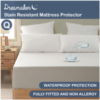 Dreamaker Stain Resistant Waterproof Mattress Protector - Queen Bed