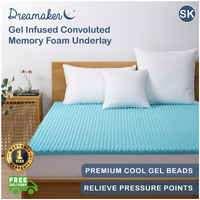 Dreamaker Gel Infused Convoluted Memory Foam Underlay - Super King Bed