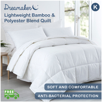 Dreamaker Lightweight Bamboo & Polyester Blend Quilt - Queen Bed