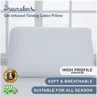 Dreamaker Gel Infused Talalay Latex Pillow High Profile - 62x40cm