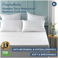 Dreamaker Bamboo Terry Waterproof Mattress Protector - King Bed