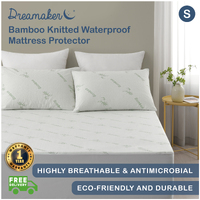 Dreamaker Bamboo Knitted Waterproof Mattress Protector - Double Bed