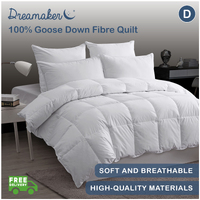 Dreamaker 100% Goose Down Fibre Quilt - Single Bed
