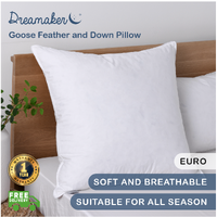Dreamaker Goose Feather and Down Euro Pillow