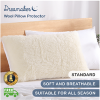 Dreamaker Wool Pillow Protector Natural Standard 48x73cm