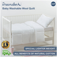 Dreamaker Baby Washable Wool Quilt Cot Size