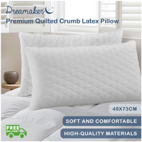 Dreamaker Premium Quilted Crumb Latex Pillow - 48 X 73 Cm