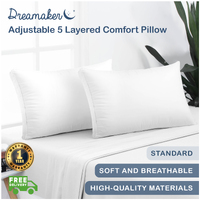 Dreamaker Adjustable 5 Layered Comfort Pillow Standard - 48 X 73 Cm