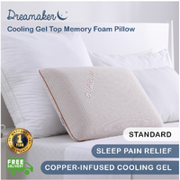 Dreamaker Copper Cooling Gel Top Memory Foam Pillow Standard