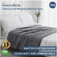 Dreamaker Calming Soft Weighted Blanket Grey 122x183cm 7kg