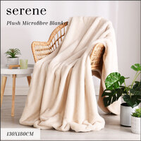 Serene Plush Microfibre Blanket Cream - 130x180cm 