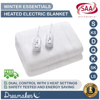 Dreamaker Electric Blanket Extra Soft Fully Fitted Heated Underblanket Winter