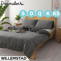 Dreamaker Cotton Jersey Quilt Cover Set Willemstad - Queen Bed