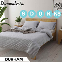 Dreamaker Cotton Jersey Quilt Cover Set Durham - Queen Bed