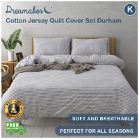 Dreamaker Cotton Jersey Quilt Cover Set Durham - King Bed