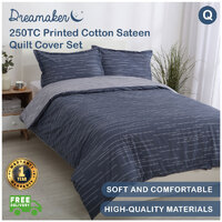 Dreamaker 250Tc Printed Cotton Sateen Quilt Cover Set Queen Bed - New Orleans