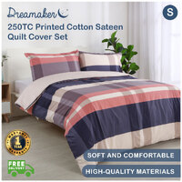 Dreamaker 250Tc Printed Cotton Sateen Quilt Cover Set Single Bed - Northern Light