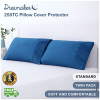 Dreamaker Pillowcases Standard Pillow Cover Protector Twin Pack Teal 48x73cm