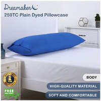 Dreamaker 250Tc Plain Dyed Body Pillowcase Deep Blue