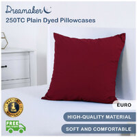 Dreamaker 250Tc Plain Dyed European Pillowcase - 65X65Cm Red