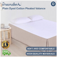 Dreamaker Plain Dyed Cotton Pleated Valance Latte - Double Bed 
