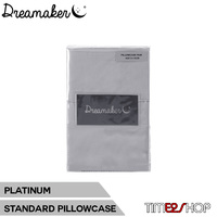 Dreamaker 1000Tc Cotton Sateen Standard Pillowcase Twin Pack Platinum