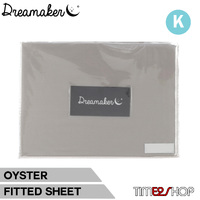Dreamaker 1000Tc Cotton Sateen Fitted Sheet Oyster King Bed
