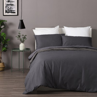Dreamaker Cotton Waffle Quilt Cover Set King Bed - Grey