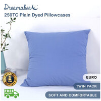 Dreamaker 250Tc Plain Dyed Euro Pillowcase-65X65Cm Lavender