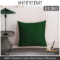Serene 400TC Bamboo Cotton Blend Sateen Euro Pillowcase EDEN