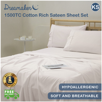 Dreamaker 1500TC Cotton Rich Sateen Sheet Set Golden Latte King Single Bed