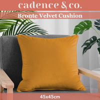 Cadence & Co Bronte Velvet Cushion Vintage Gold 45x45cm