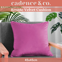 Cadence & Co Bronte Velvet Cushion Orchid Pink 45x45cm