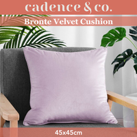 Cadence & Co Bronte Velvet Cushion Lilac 45x45cm