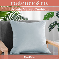 Cadence & Co Bronte Velvet Cushion Ice Blue 45x45cm