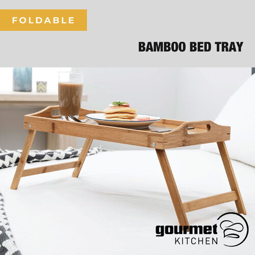 Gourmet Kitchen Bamboo Breakfast In Bed Tray Wood Brown 