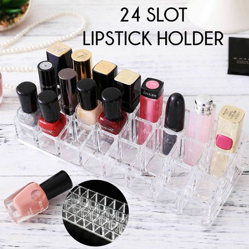 Home Living Beauty 24 Piece Plastic Lipstick Holder Clear