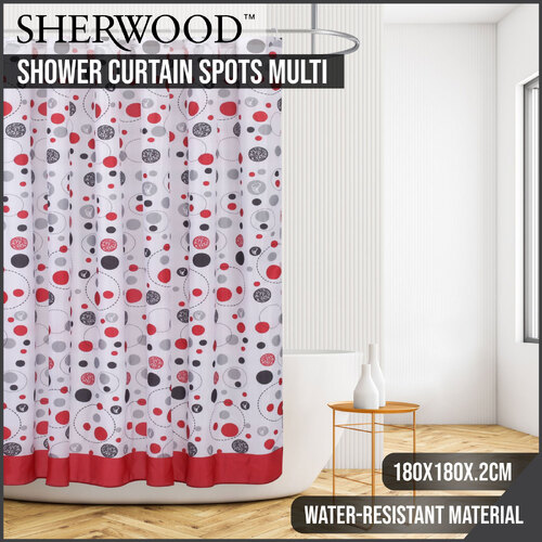 Sherwood Home Shower Curtain Spots Multi 180X180cm