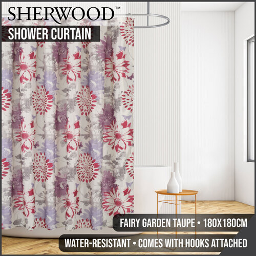 Sherwood Home Shower Curtain Fairy Garden Taupe 180X180cm