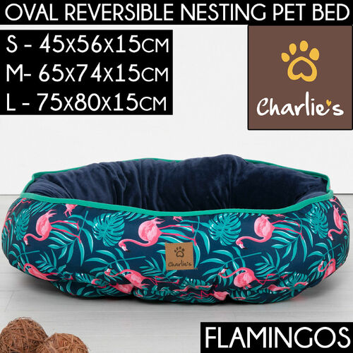 Charlie's Pet Funk Nest  Bed Pink Flamingoes Small 45x56x15cm