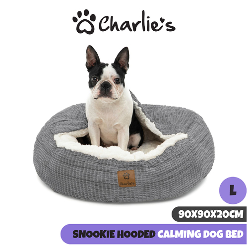 Charlie's Pet Hooded Dog Nest  Grey Extra Large